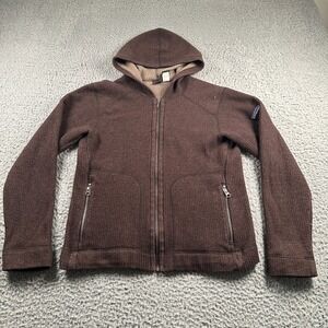 Patagonia‎ Women's Hooded Fleece Jacket Brown Size S Wool Acrylic Blend Lined